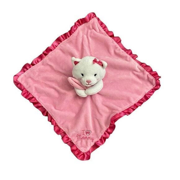 Magic Years White Cat Pink Blanket Lovey I Love Mommy Security Blanket Rattles - Picture 2 of 5